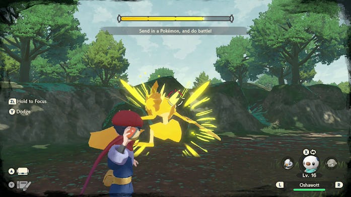 Gameplay depicting a frenzied noble Pokémon