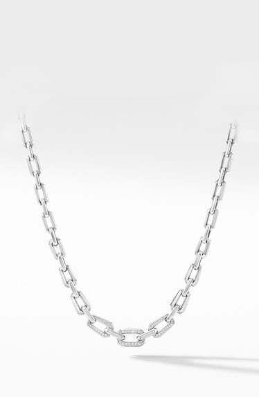 Novella Chain Necklace with Pavé Diamonds