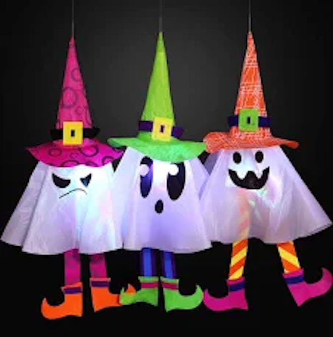 JOYIN 3 Packs Halloween Outdoor Ghosts LED Light Up Lantern Party Decor