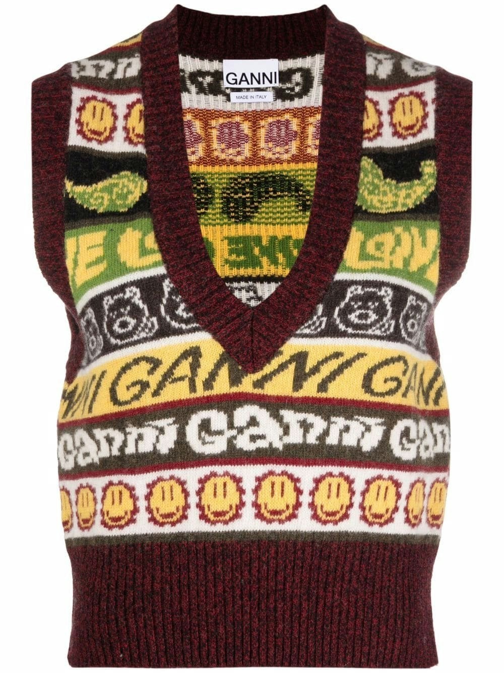 Ganni Smiley Knitted Vest Top