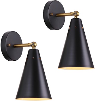 MWZ Modern Black Wall Sconce Lighting (2-Pack)