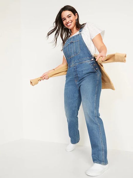 Slouchy Straight Jean Overalls for Women