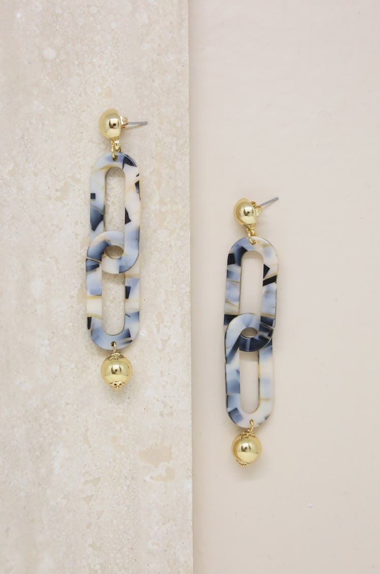 Dangle and Drop Mixed Beige Resin Earrings Ettika