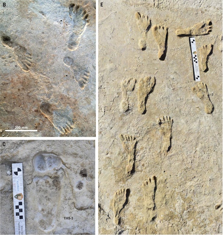 image of human footprints left in North America