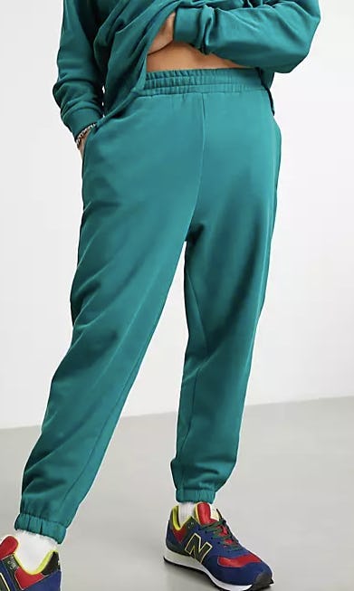 Set oversized sweatpants in green