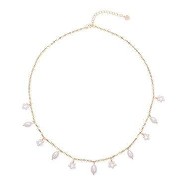 Flora Pearl Chain Necklace by House of Elliott 