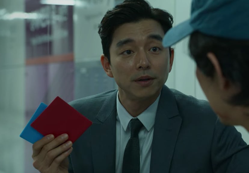 Gong Yoo's character plays a game in 'Squid Game.'