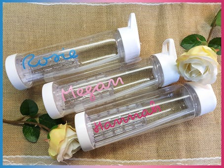 Personalized Infuser Water Bottles with Flip-Top Straw Lid