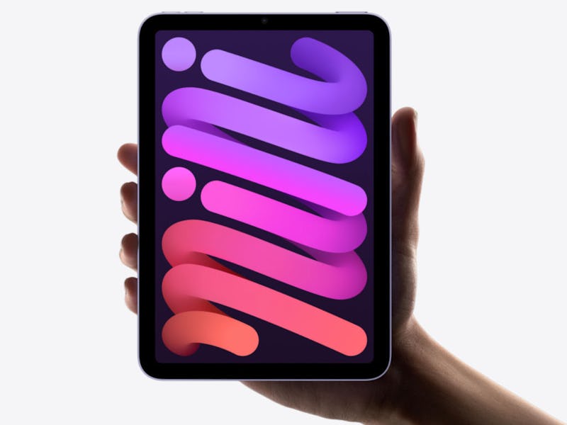 Apple promo image of hand holding up iPad mini
