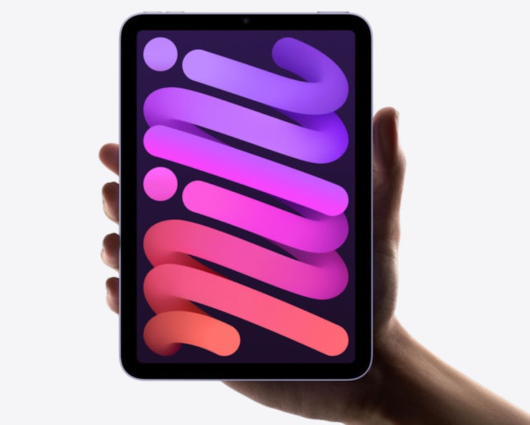 Apple promo image of hand holding up iPad mini