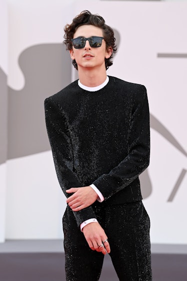 Timothée Chalamet Wore Sequins and Sunglasses at the ‘Dune’ Premiere