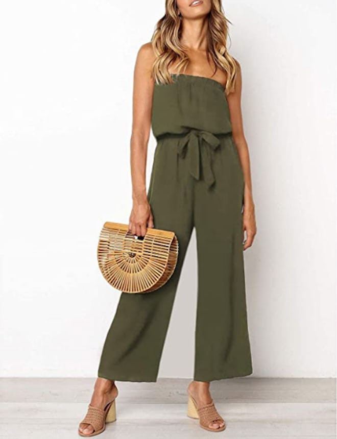 ZESICA Belted Wide Leg Jumpsuit 