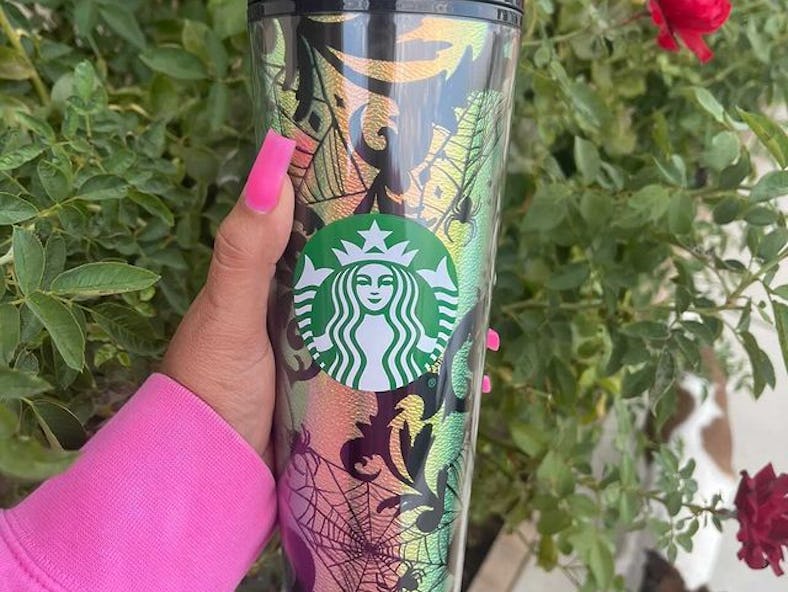 These Starbucks' Halloween 2021 tumblers and cold cups include a spider-themed cup.