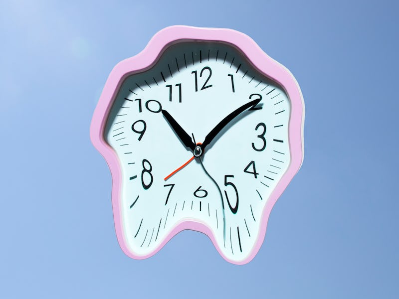 A melting clock representing the maximum age for a human