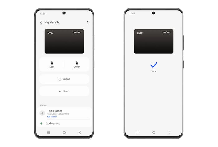 Samsung smartphones can unlock a Genesis vehicle in South Korea.