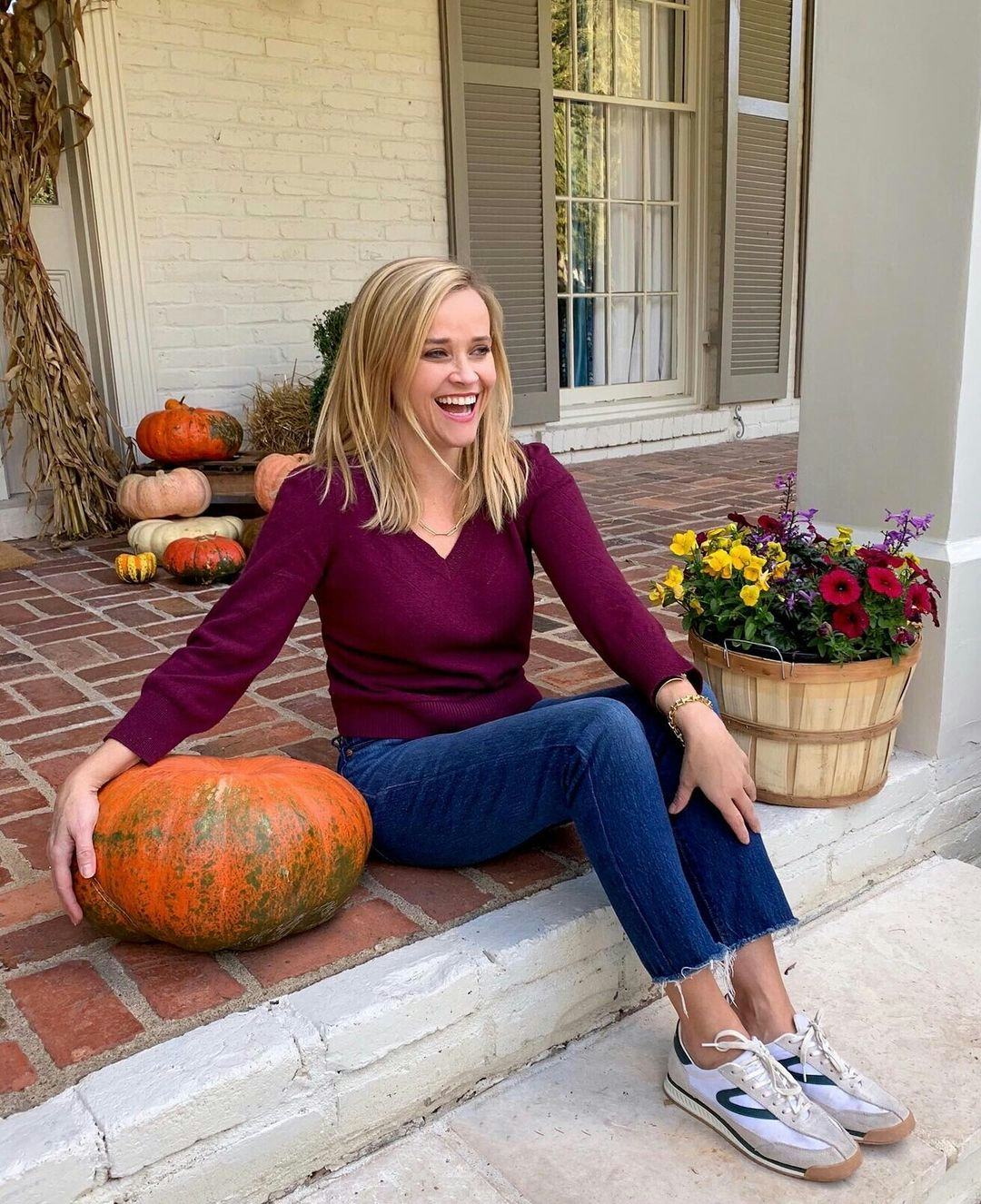 Reese Witherspoon's Porch - The Best Celebrity Fall Home Decor