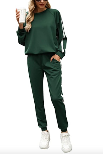 Irevial Womens Long Sleeve 2 Piece Tracksuit