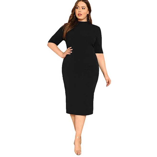 Floerns Plus Size Solid Bodycon Dress
