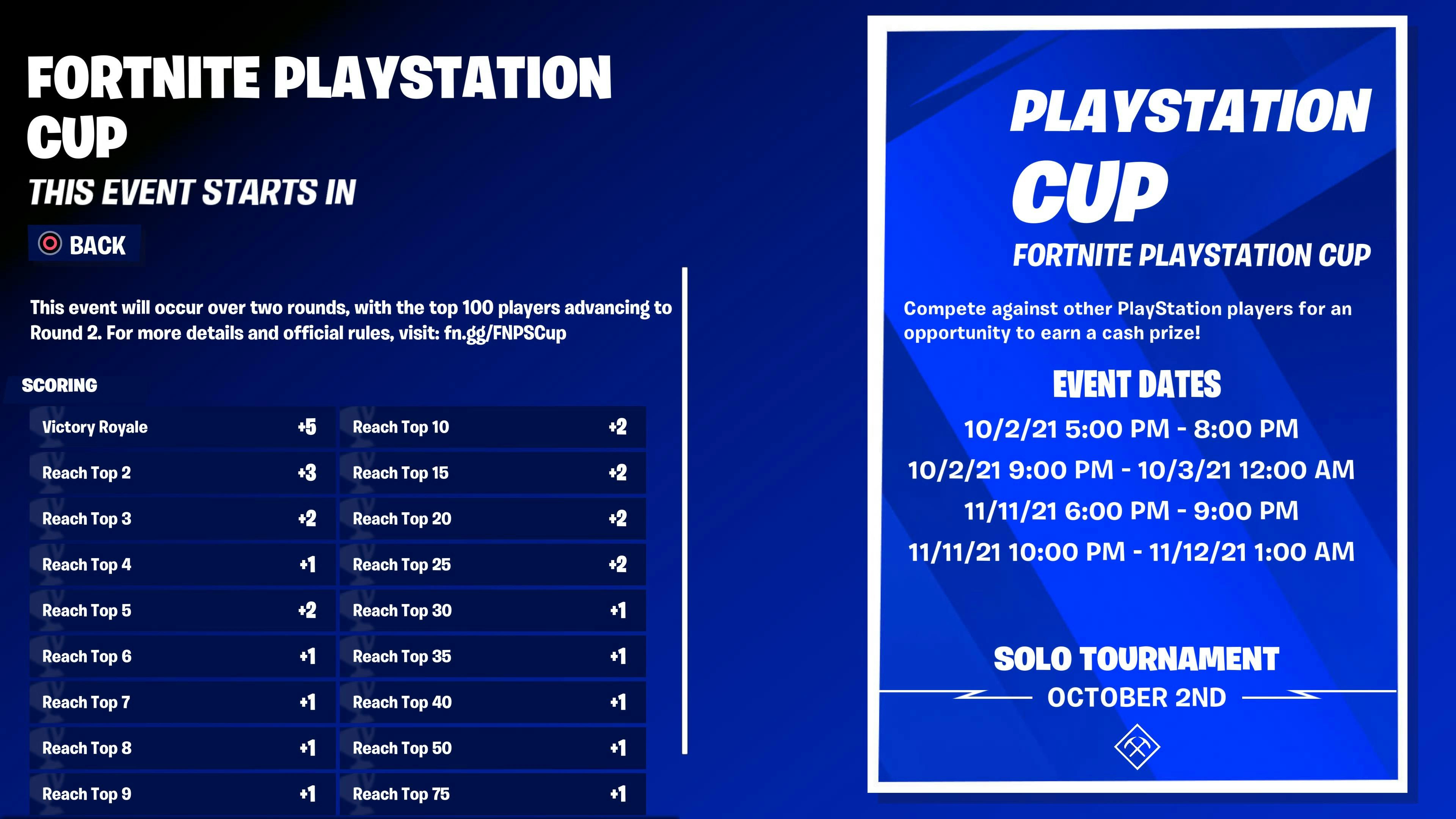 Fortnite' PlayStation Cup dates, start time, prizes, and leaderboard