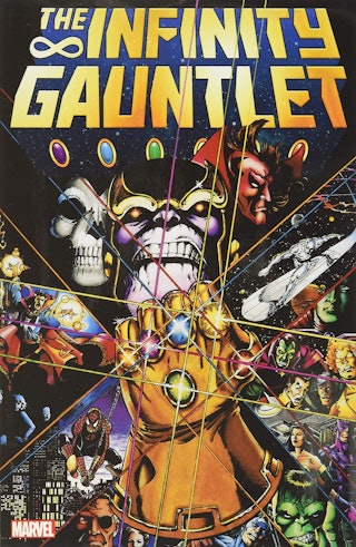 Cover for Infinity Gauntlet #1 by artist George Perez.