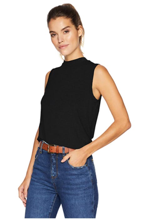 Daily Ritual Jersey Sleeveless Mock-Neck Shirt