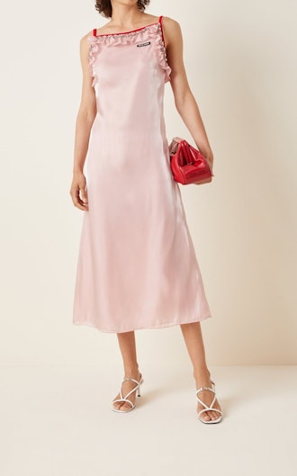 Ruffle-Trimmed Voile Slip Dress