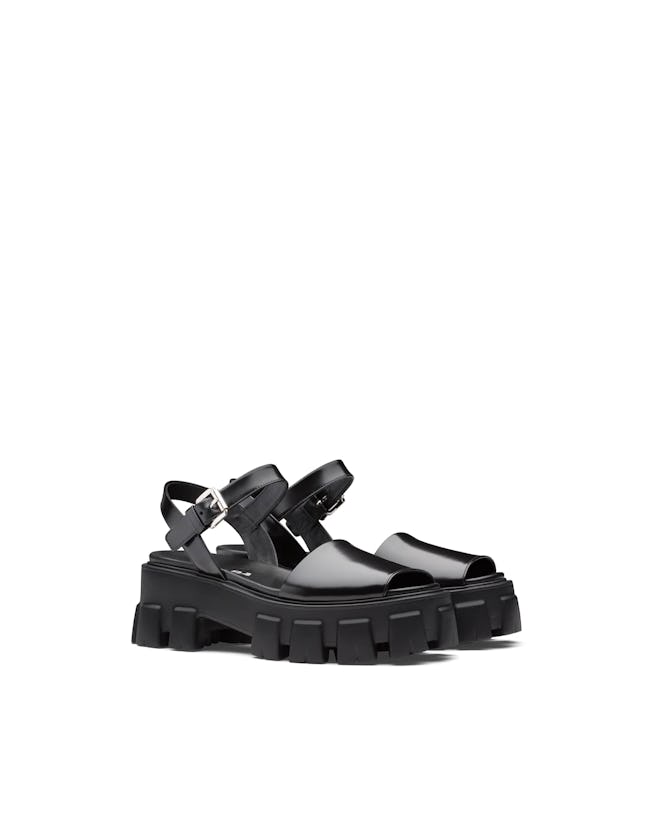 Monolith Brushed Leather Sandals