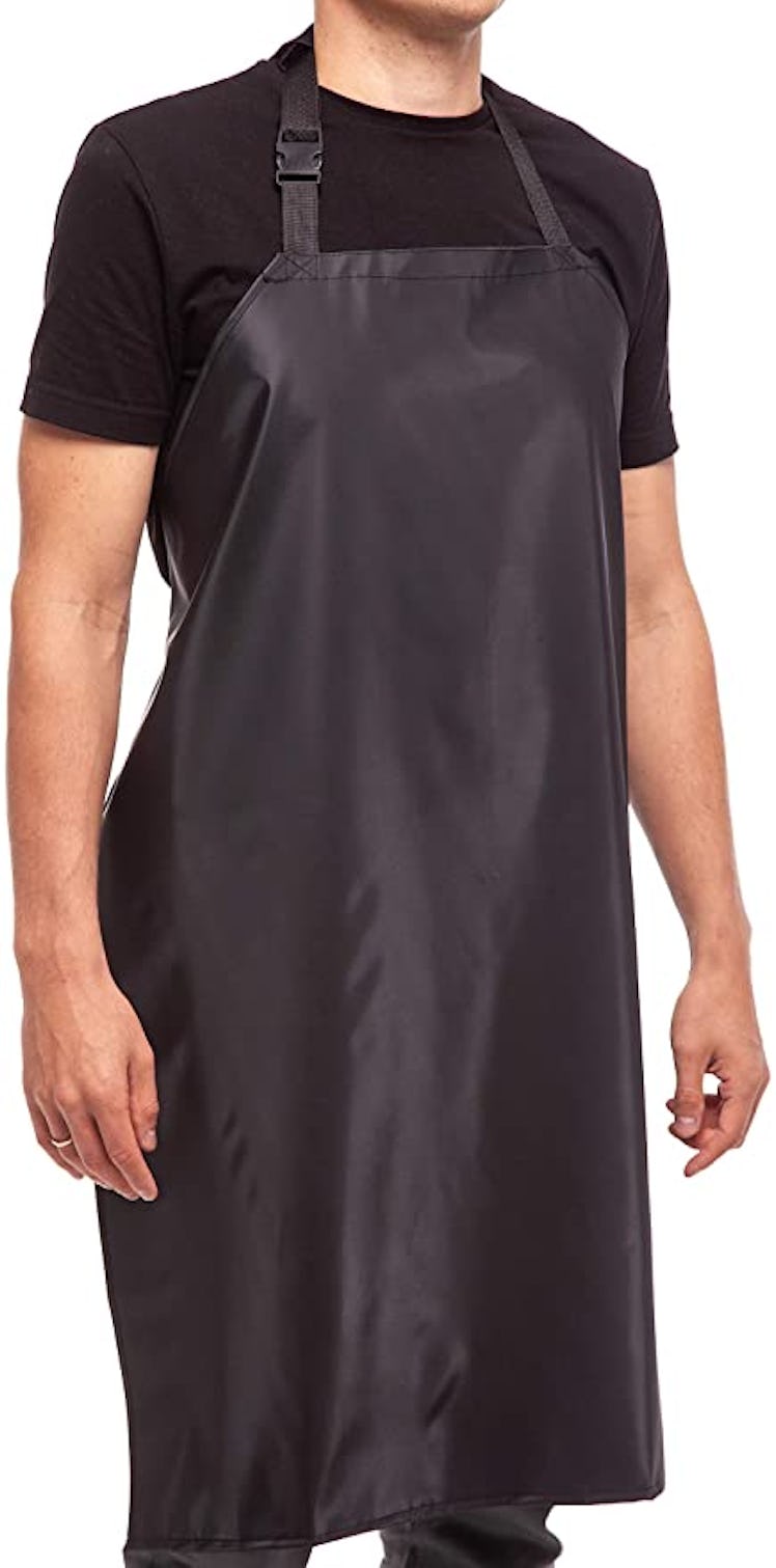Aulett Home 35" Waterproof Rubber Black Vinyl Apron