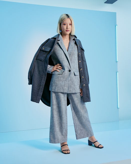 Model wears a look from Rachel Comey's line from Target's Fall Designer Collection.