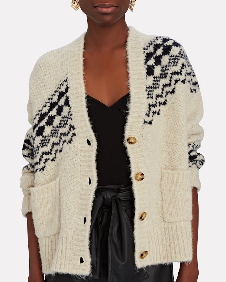 Derek Lam 10 Crosby Bette Fair Isle Cardigan