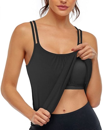 Hibelle Racerback Tank with Built-In Bra