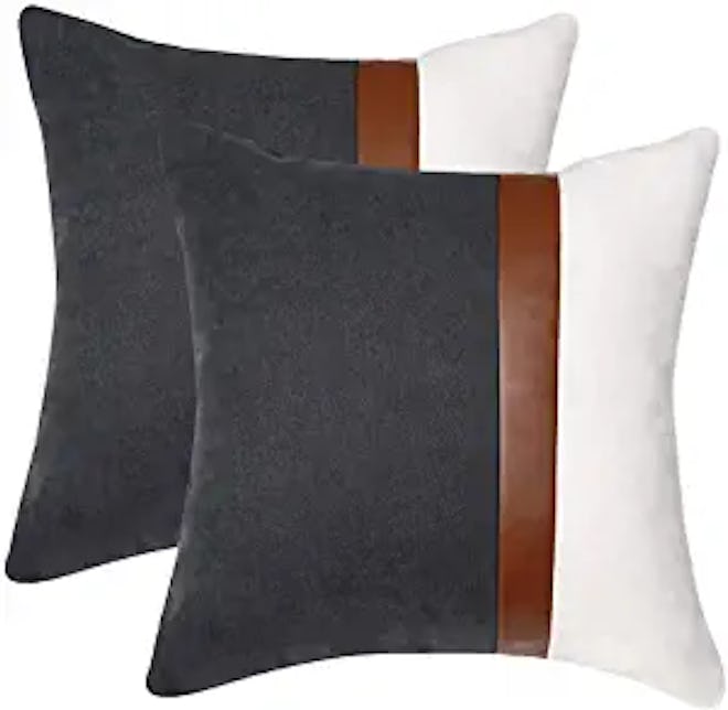 Kiuree Gray and White Throw Pillow Covers (2-Pack)