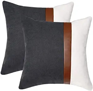 Kiuree Gray and White Throw Pillow Covers (2-Pack)