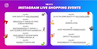 Instagram Live Shopping events allow viewers to shop products mentioned in live streams