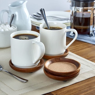 Kamenstein Acacia Wood and Cork Stackable Coasters (Set of 4)