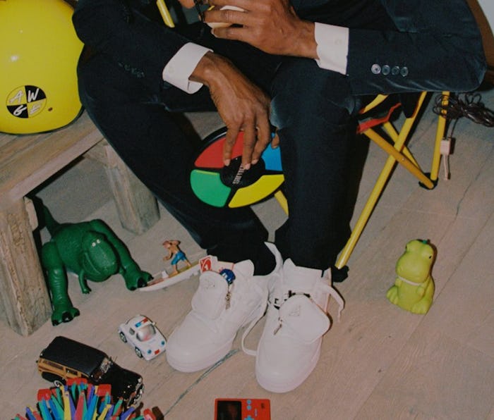 A$AP Rocky wearing the Adidas x Prada Forum Low sneaker