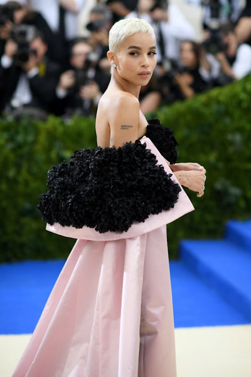 Zoe Kravitz showing off a platinum pixie at the 2017 Met Gala.