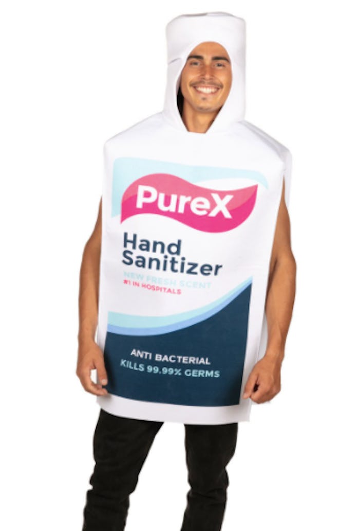 Man dressed as a bottle of hand sanitizer