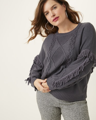 Belle Be Belledini Joan Cable Knit Fringe Sweater