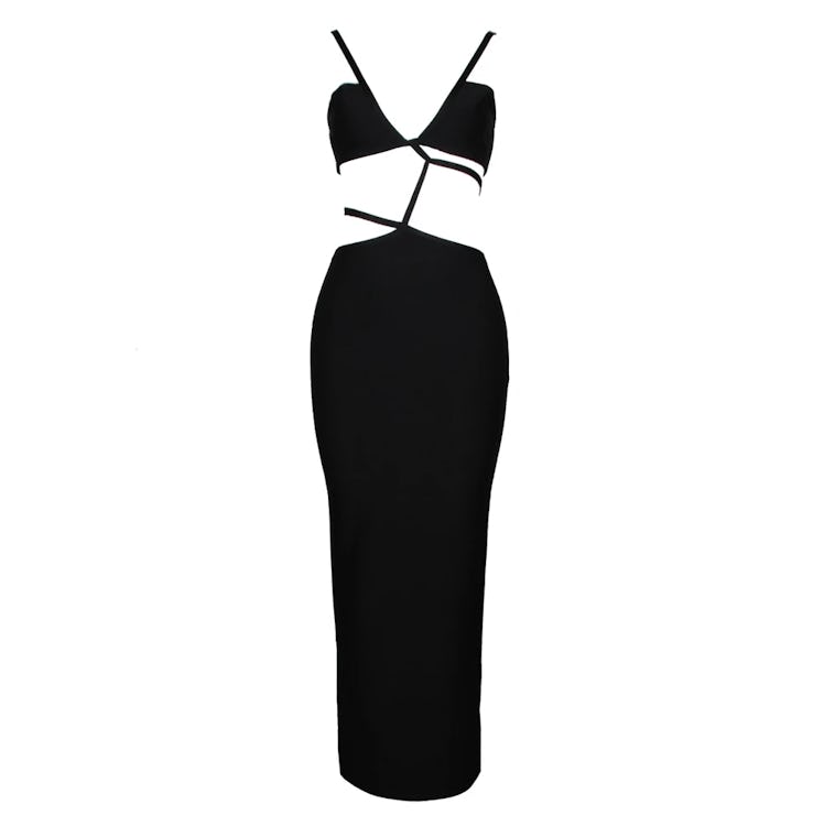 LEAU's Cache Cutout Black Bandage Dress. 