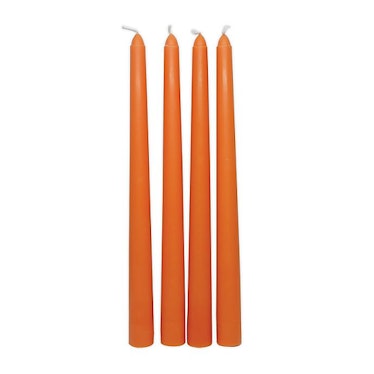 Harvest Basic Taper Candles in Orange (Set of 4)