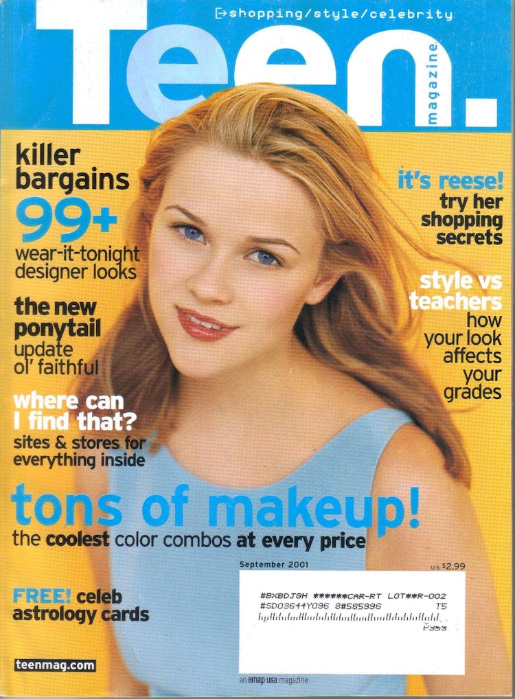 The September 2001 print edition of Teen magazine featuring Reese Witherspoon
