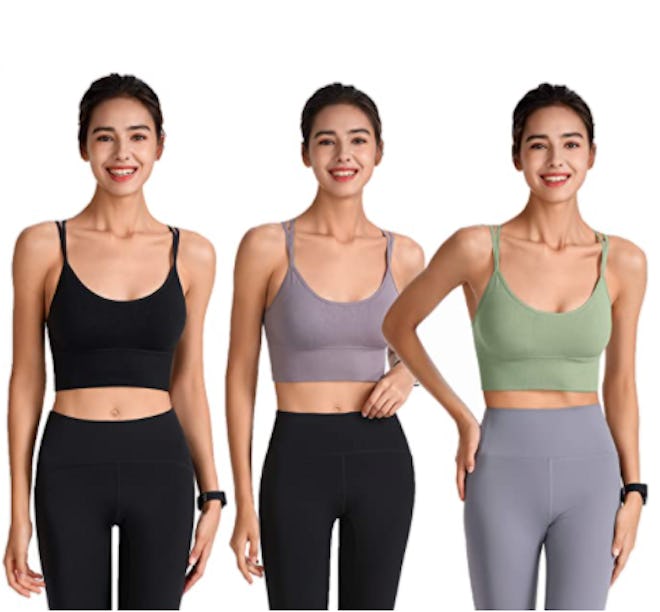 Evercute Cross Back Sport Bras (3-Pack)