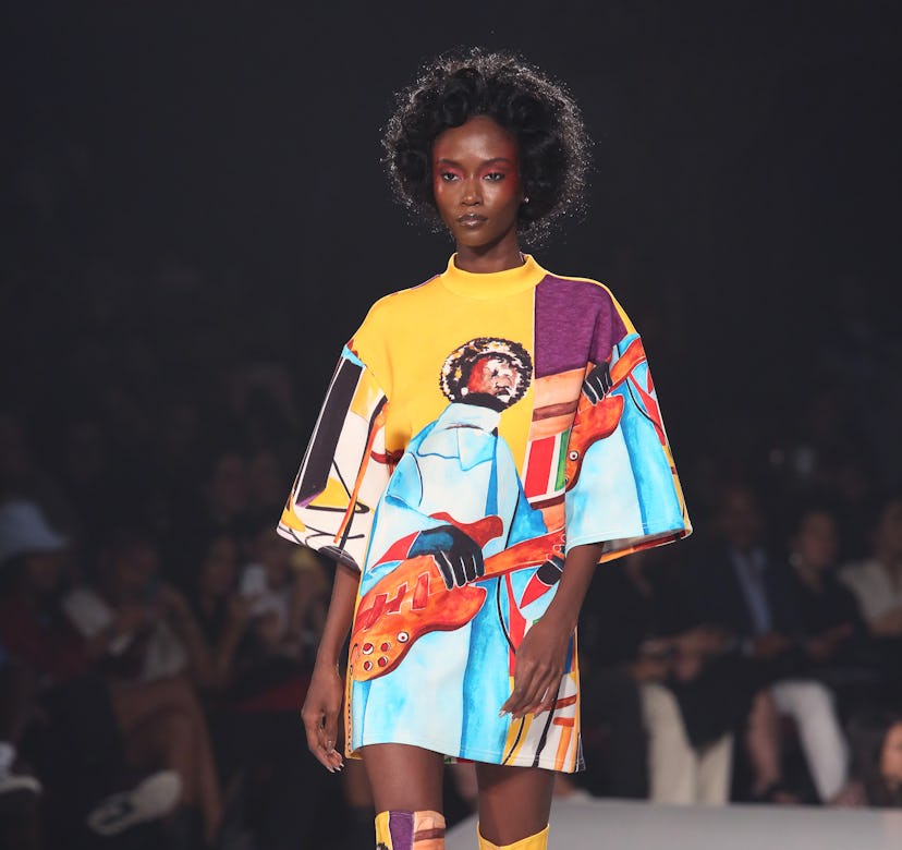 A model walks the runway during Sister The 3rd Collection by Pyer Moss as part of New York Fashion W...