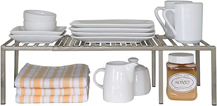 Seville Classics Iron Slat Expandable Kitchen Counter and Cabinet Shelf