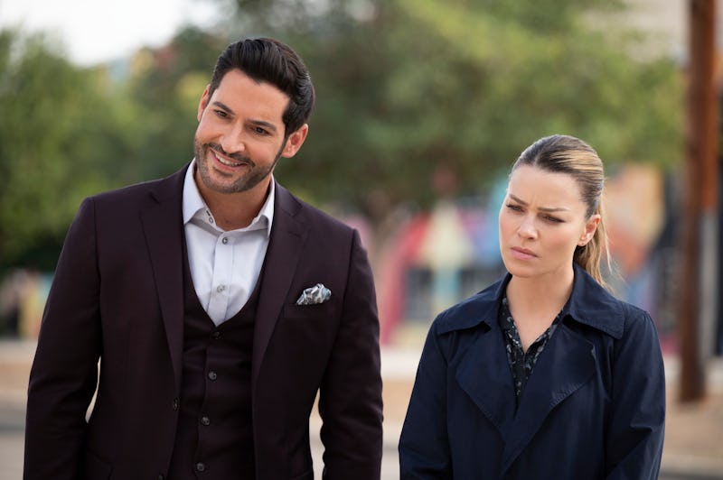 TOM ELLIS as LUCIFER MORNINGSTAR and LAUREN GERMAN as CHLOE DECKER in the sixth and final season of ...