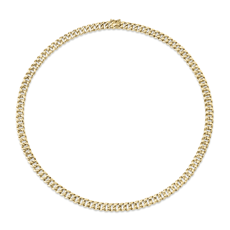 Small Havana curb chain gold necklace from Anita Ko.