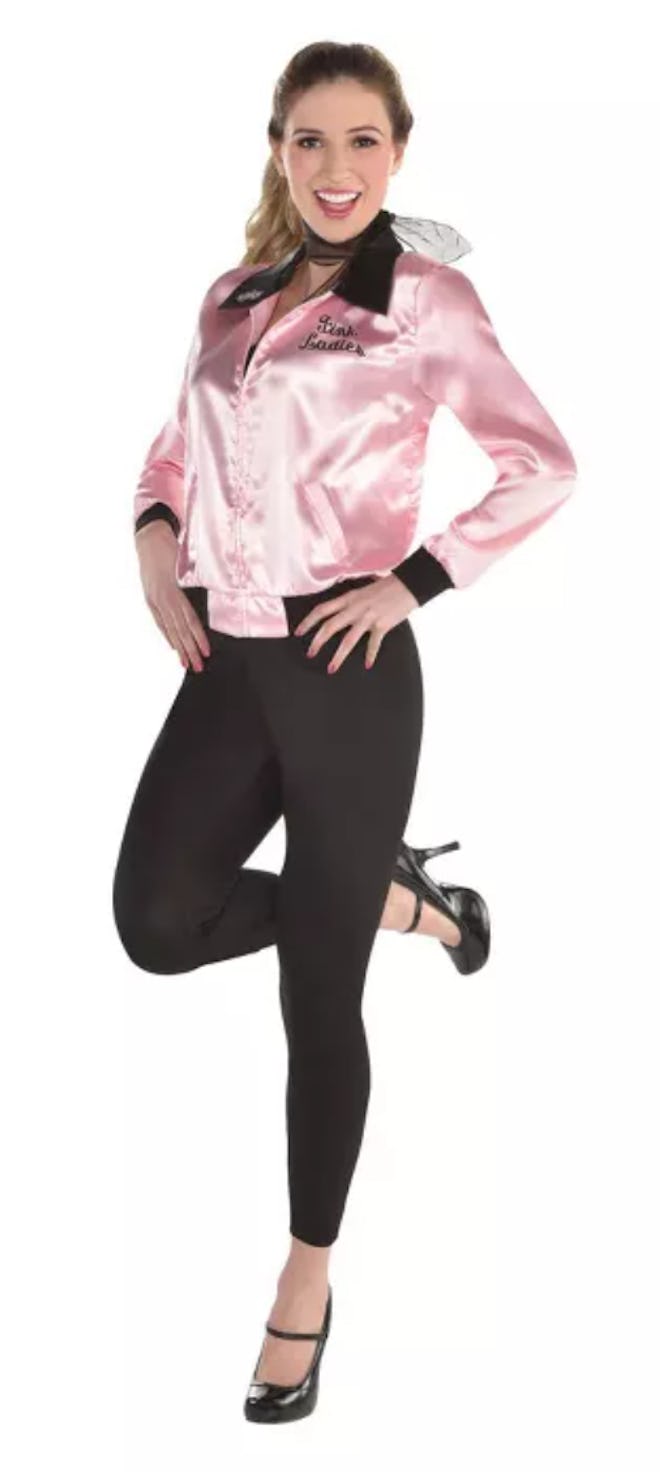 This adult Grease Lightnin' Halloween costume is one choice for women.
