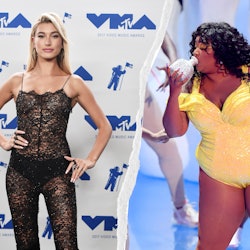 See the 13 best ‘90s-inspired VMAs red carpet outfits so far, from Hailey Bieber's lace catsuit to L...