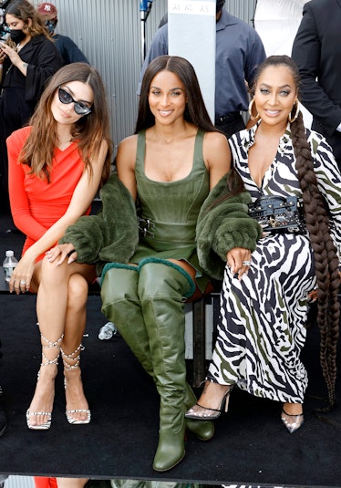 Emily Ratajkowski, Ciara and La La Anthony attend DUNDAS x REVOLVE NYFW Runway Show Casa Cipriani on...
